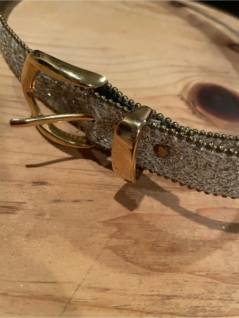 Vintage Elite Silver Gold Sparkle Bling belt Y2K dressy or casual western L